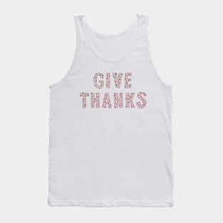 Give Thanks Floral Lettering Tank Top